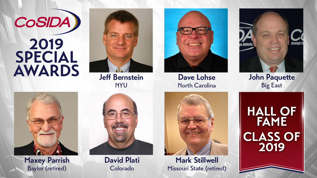 Six-Member Hall of Fame Highlights CoSIDA's 2019 Special Award Honorees